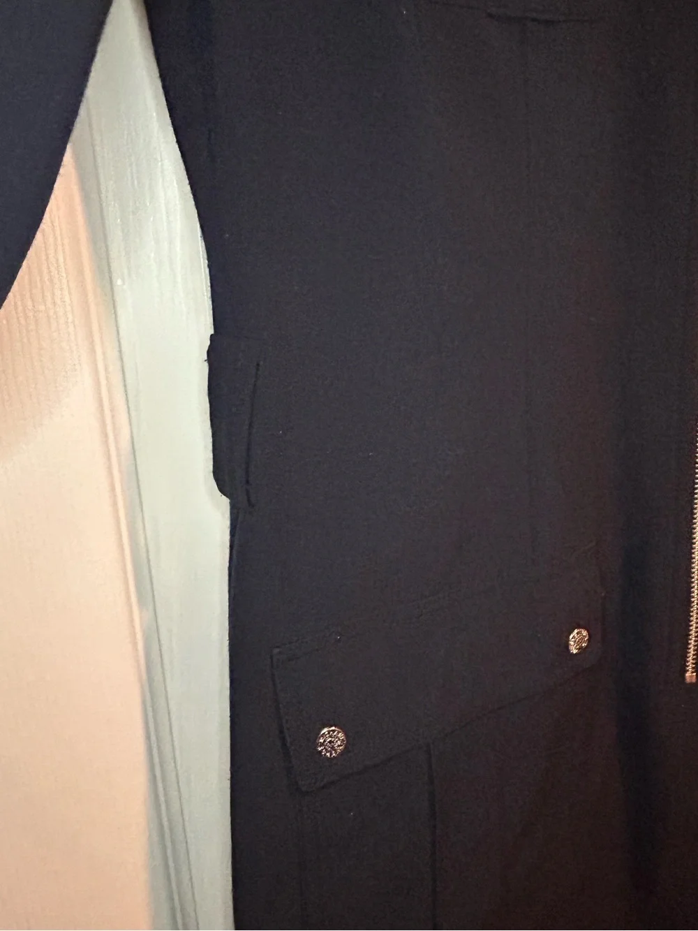 Michael Kors Black Zip-Front Trench Coat Dress